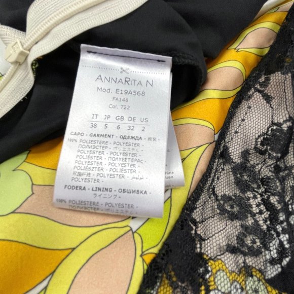 NWT ANNARITA N Made in Italy Long V-strap dress - Picture 15 of 16